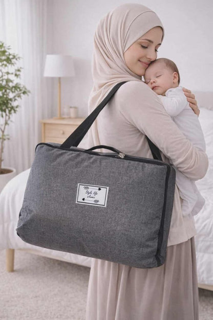 ™ سرير رضيع محمول قابل للطي مع وسادة وخوذة حماية