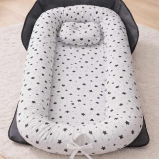 ™ سرير رضيع محمول قابل للطي مع وسادة وخوذة حماية