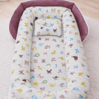 ™ سرير رضيع محمول قابل للطي مع وسادة وخوذة حماية