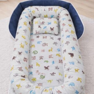 ™ سرير رضيع محمول قابل للطي مع وسادة وخوذة حماية