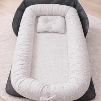 ™ سرير رضيع محمول قابل للطي مع وسادة وخوذة حماية