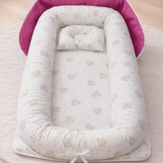 ™ سرير رضيع محمول قابل للطي مع وسادة وخوذة حماية